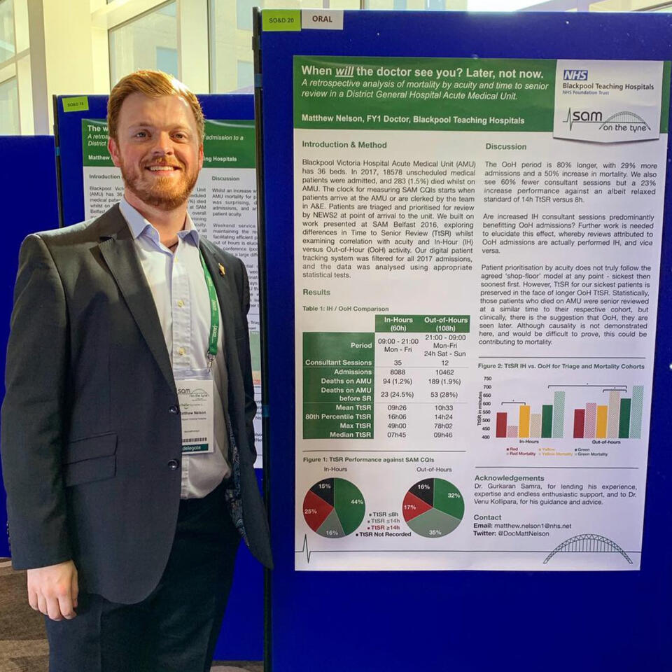 Platform & Poster Presentation, Society of Acute Medicine, 2019